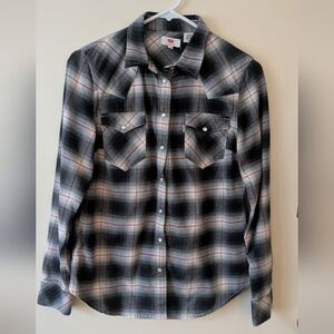 Levi's Western Plaid Shirt W/Snap Closures, Size Small